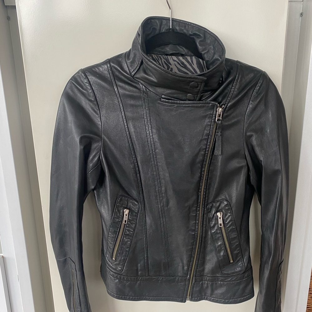 Mackage Aritzia Black Leather Lambskin Jacket XS
